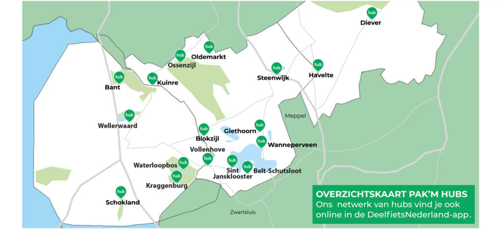 Locaties deelfietsen Steenwijkerland
